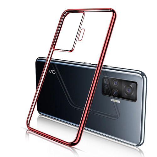 Ultra-thin Transparent TPU Soft Case Cover H04 for Vivo X50 Pro 5G Red