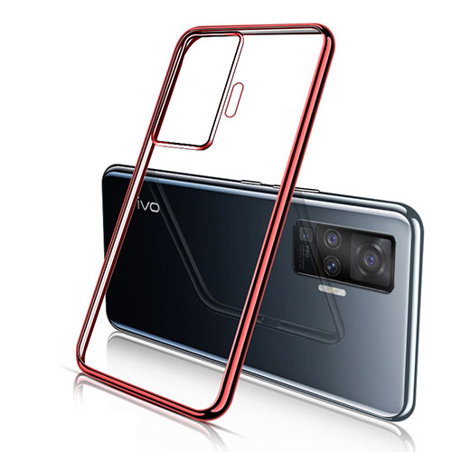 Ultra-thin Transparent TPU Soft Case Cover H04 for Vivo X51 5G Red