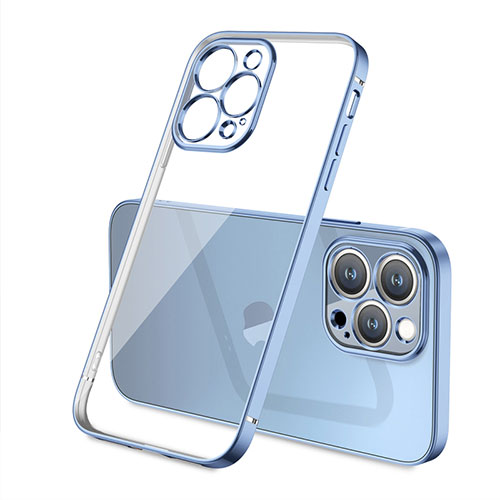 Ultra-thin Transparent TPU Soft Case Cover H05 for Apple iPhone 13 Pro Max Blue