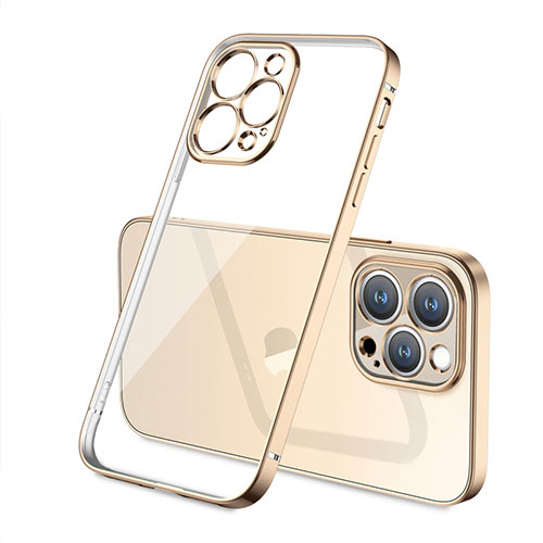 Ultra-thin Transparent TPU Soft Case Cover H05 for Apple iPhone 13 Pro Max Gold