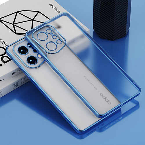 Ultra-thin Transparent TPU Soft Case Cover H05 for Oppo Find X5 Pro 5G Blue