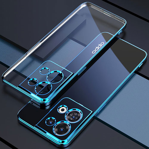 Ultra-thin Transparent TPU Soft Case Cover H05 for Oppo Reno8 5G Blue