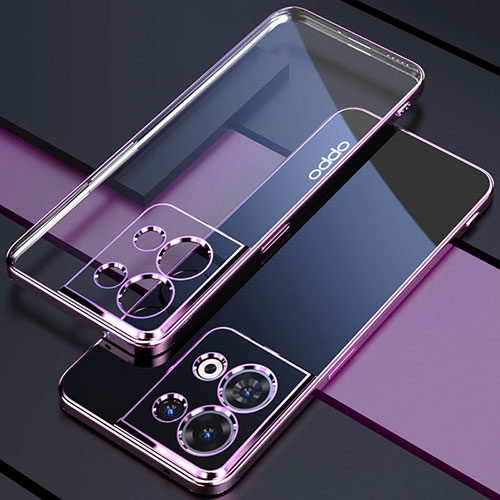 Ultra-thin Transparent TPU Soft Case Cover H05 for Oppo Reno8 5G Purple