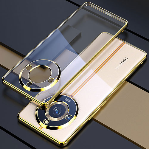 Ultra-thin Transparent TPU Soft Case Cover H05 for Realme 11 Pro+ Plus 5G Gold