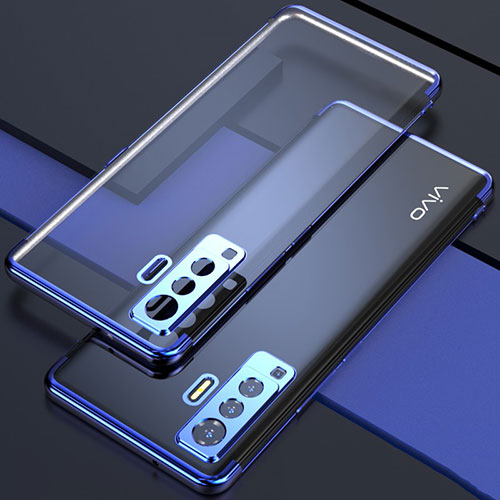 Ultra-thin Transparent TPU Soft Case Cover H05 for Vivo X50 5G Blue