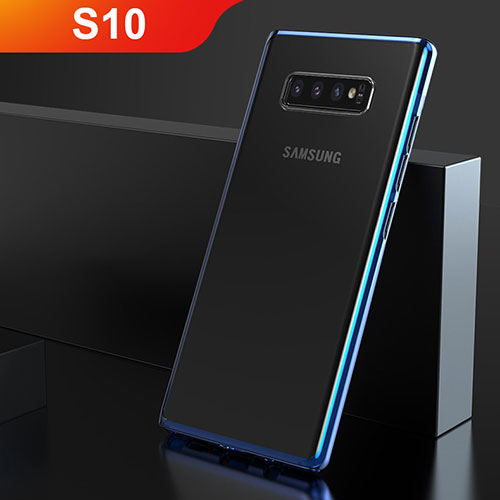 Ultra-thin Transparent TPU Soft Case Cover H06 for Samsung Galaxy S10 Blue