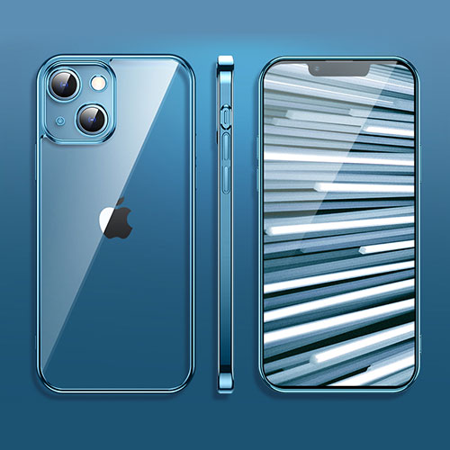 Ultra-thin Transparent TPU Soft Case Cover H09 for Apple iPhone 13 Blue