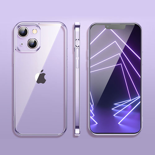 Ultra-thin Transparent TPU Soft Case Cover H09 for Apple iPhone 13 Purple
