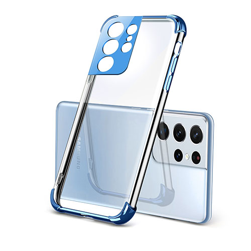 Ultra-thin Transparent TPU Soft Case Cover H09 for Samsung Galaxy S22 Ultra 5G Blue