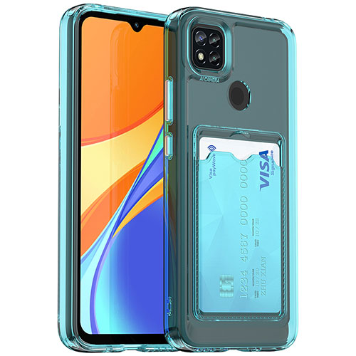 Ultra-thin Transparent TPU Soft Case Cover HD1 for Xiaomi Redmi 9C NFC Sky Blue