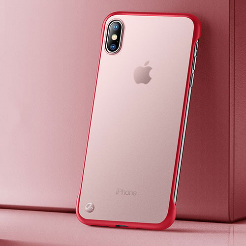 Ultra-thin Transparent TPU Soft Case Cover HT01 for Apple iPhone X Red