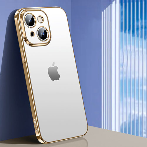 Ultra-thin Transparent TPU Soft Case Cover LD1 for Apple iPhone 14 Plus Gold