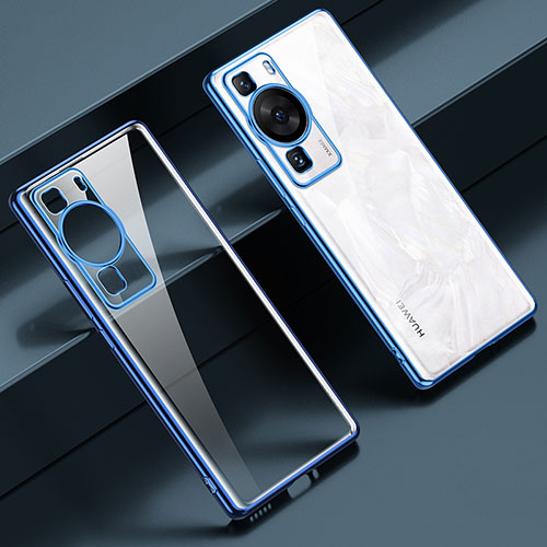Ultra-thin Transparent TPU Soft Case Cover LD1 for Huawei P60 Blue