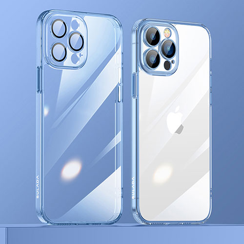 Ultra-thin Transparent TPU Soft Case Cover LD3 for Apple iPhone 13 Pro Max Blue