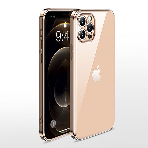 Ultra-thin Transparent TPU Soft Case Cover N01 for Apple iPhone 12 Pro Gold