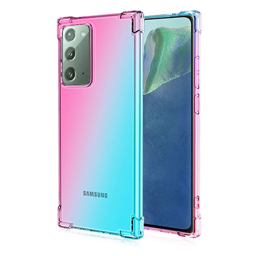 Ultra-thin Transparent TPU Soft Case Cover N01 for Samsung Galaxy Note 20 5G Cyan