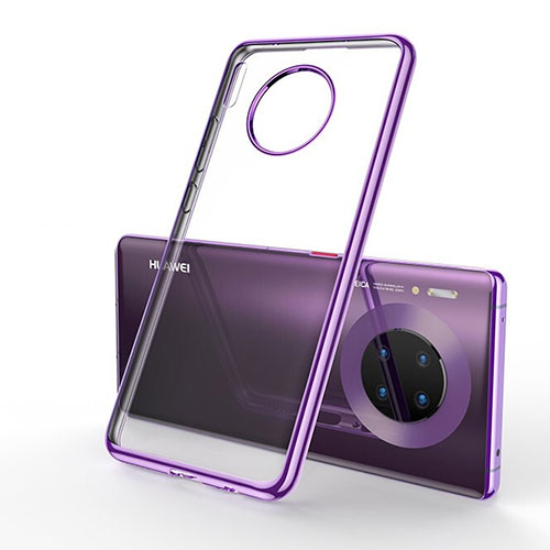 Ultra-thin Transparent TPU Soft Case Cover S01 for Huawei Mate 30 Pro Purple