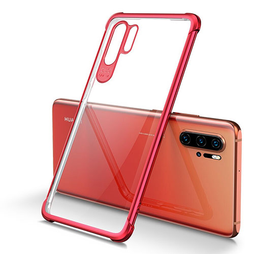 Ultra-thin Transparent TPU Soft Case Cover S01 for Huawei P30 Pro New Edition Red