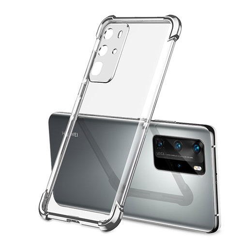 Ultra-thin Transparent TPU Soft Case Cover S01 for Huawei P40 Pro Silver