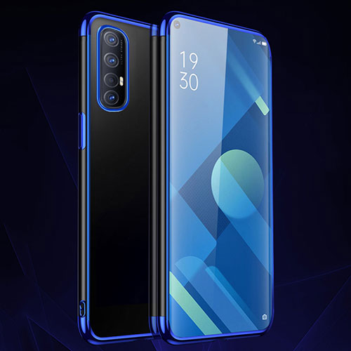 Ultra-thin Transparent TPU Soft Case Cover S01 for Oppo Find X2 Neo Blue