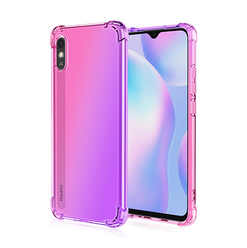 Ultra-thin Transparent TPU Soft Case Cover S01 for Xiaomi Redmi 9AT Clove Purple