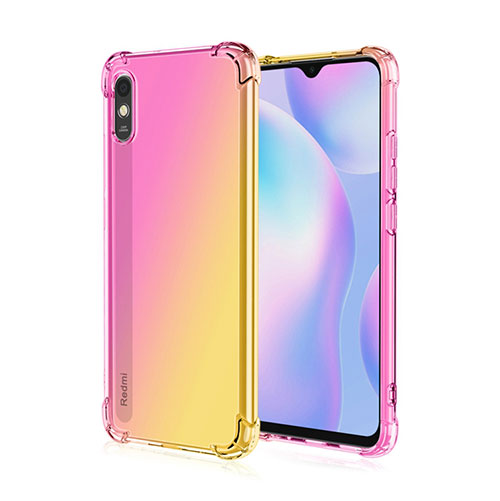 Ultra-thin Transparent TPU Soft Case Cover S01 for Xiaomi Redmi 9AT Yellow