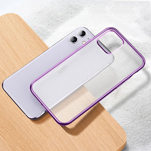 Ultra-thin Transparent TPU Soft Case Cover S02 for Apple iPhone 11 Purple