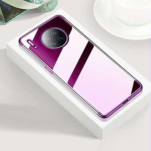 Ultra-thin Transparent TPU Soft Case Cover S02 for Huawei Mate 30 Purple