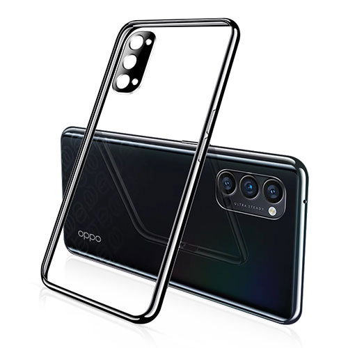 Ultra-thin Transparent TPU Soft Case Cover S02 for Oppo Reno4 5G Black
