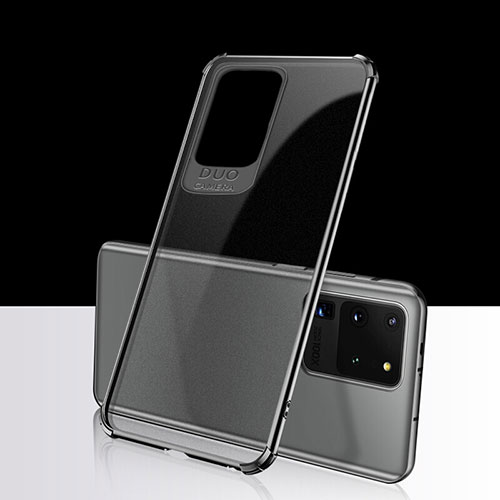 Ultra-thin Transparent TPU Soft Case Cover S02 for Samsung Galaxy S20 Ultra 5G Black