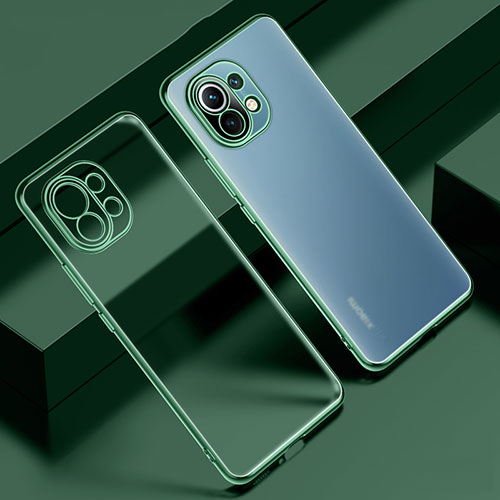 Ultra-thin Transparent TPU Soft Case Cover S02 for Xiaomi Mi 11 Lite 5G NE Green