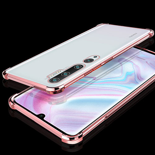 Ultra-thin Transparent TPU Soft Case Cover S02 for Xiaomi Mi Note 10 Pro Rose Gold