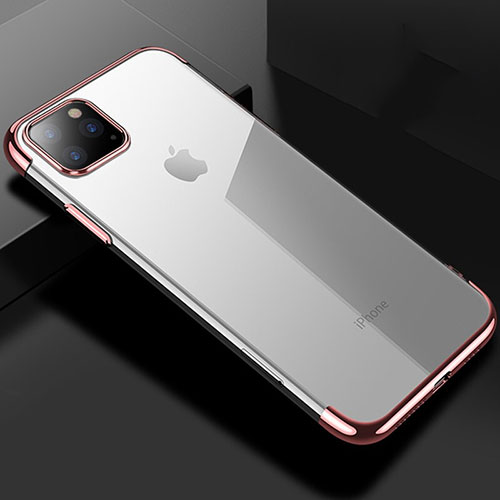Ultra-thin Transparent TPU Soft Case Cover S03 for Apple iPhone 11 Pro Rose Gold