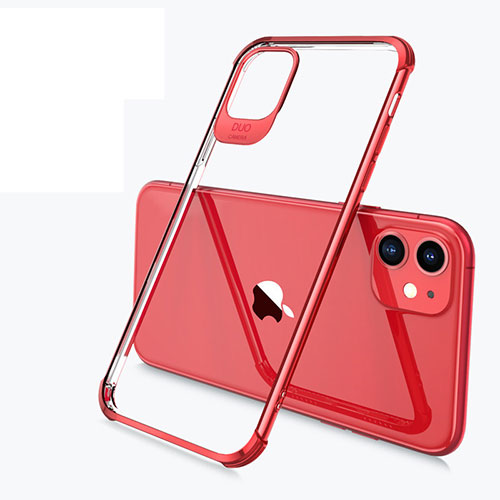 Ultra-thin Transparent TPU Soft Case Cover S03 for Apple iPhone 11 Red