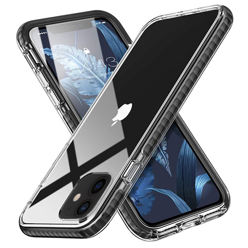 Ultra-thin Transparent TPU Soft Case Cover S03 for Apple iPhone 12 Mini Black