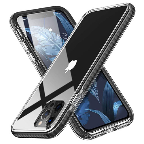 Ultra-thin Transparent TPU Soft Case Cover S03 for Apple iPhone 12 Pro Black
