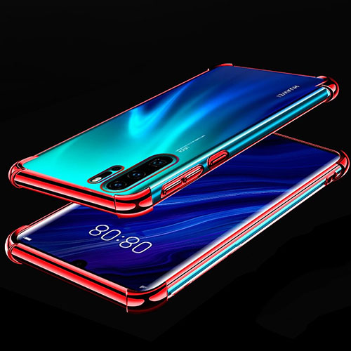Ultra-thin Transparent TPU Soft Case Cover S03 for Huawei P30 Pro New Edition Red