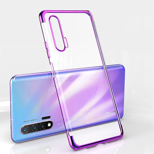 Ultra-thin Transparent TPU Soft Case Cover S04 for Huawei Nova 6 5G Purple