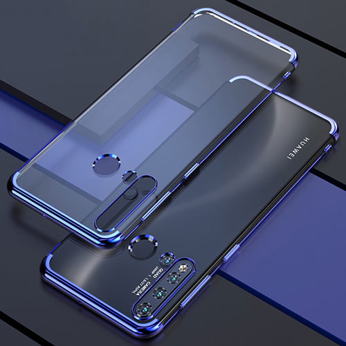 Ultra-thin Transparent TPU Soft Case Cover S04 for Huawei P20 Lite (2019) Blue