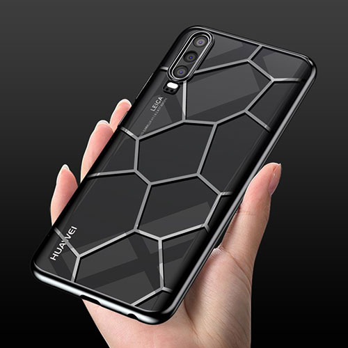 Ultra-thin Transparent TPU Soft Case Cover S04 for Huawei P30 Black