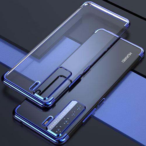 Ultra-thin Transparent TPU Soft Case Cover S04 for Huawei P40 Lite 5G Blue