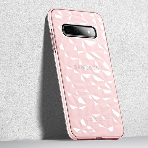 Ultra-thin Transparent TPU Soft Case Cover S04 for Samsung Galaxy S10 5G Pink