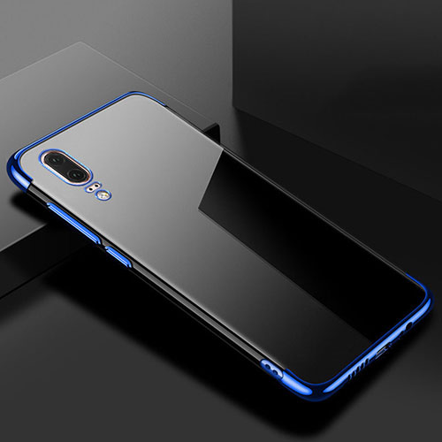 Ultra-thin Transparent TPU Soft Case Cover S07 for Huawei P20 Blue