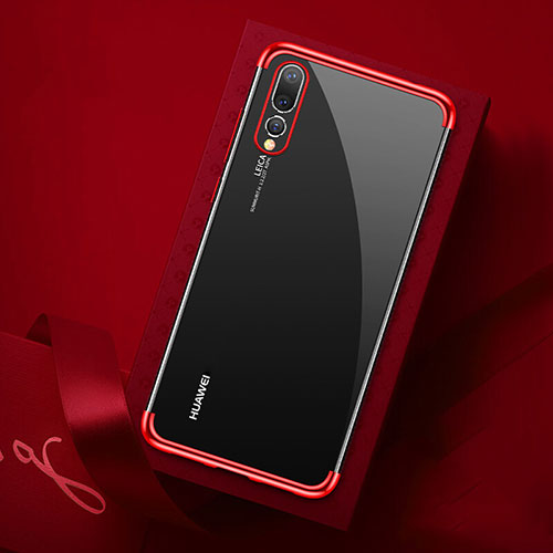 Ultra-thin Transparent TPU Soft Case Cover S07 for Huawei P20 Pro Red