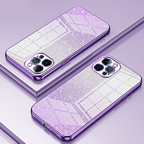 Ultra-thin Transparent TPU Soft Case Cover SY1 for Apple iPhone 12 Pro Max Purple