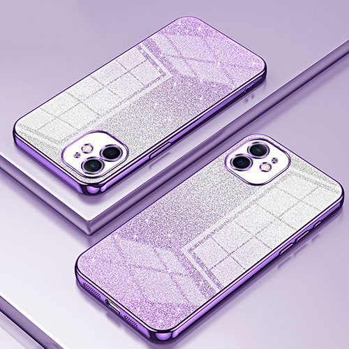 Ultra-thin Transparent TPU Soft Case Cover SY1 for Apple iPhone 12 Purple