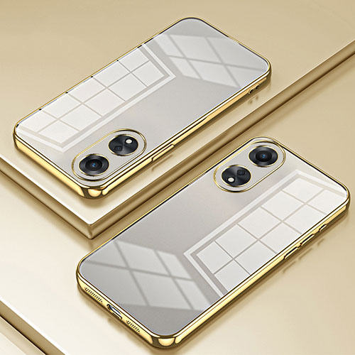 Ultra-thin Transparent TPU Soft Case Cover SY1 for Oppo A78 5G Gold