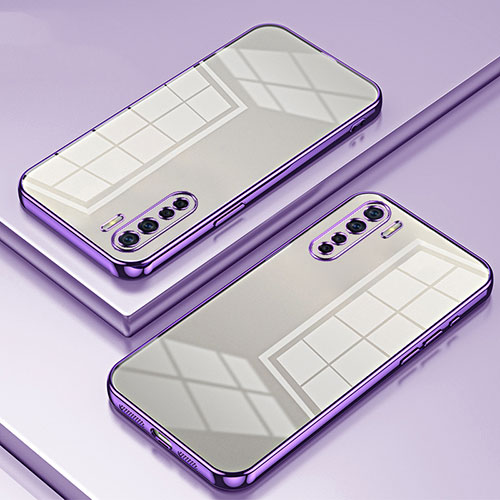 Ultra-thin Transparent TPU Soft Case Cover SY1 for Oppo A91 Purple