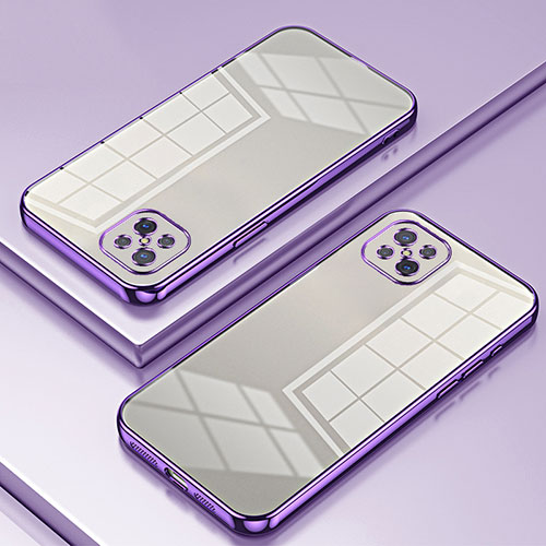 Ultra-thin Transparent TPU Soft Case Cover SY1 for Oppo A92s 5G Purple