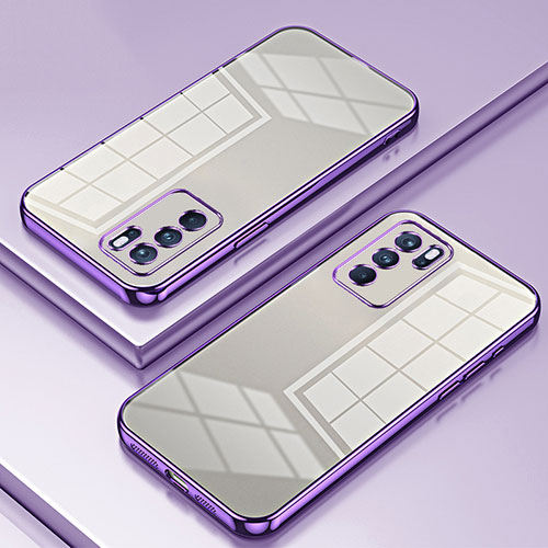 Ultra-thin Transparent TPU Soft Case Cover SY1 for Oppo Reno6 Pro 5G Purple